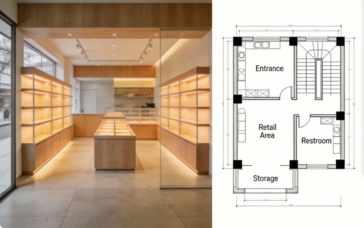 商业空间改造 - 前后对比